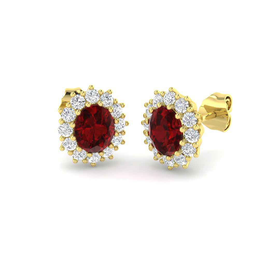 9ct Yellow Gold 2.31ct Ruby Earrings