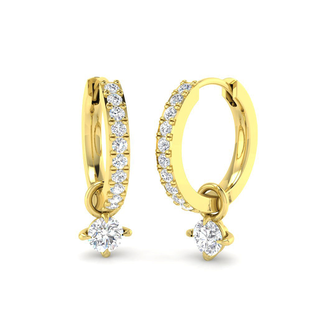 9ct Yellow Gold 0.67ct Laboratory Grown CVD Earrings