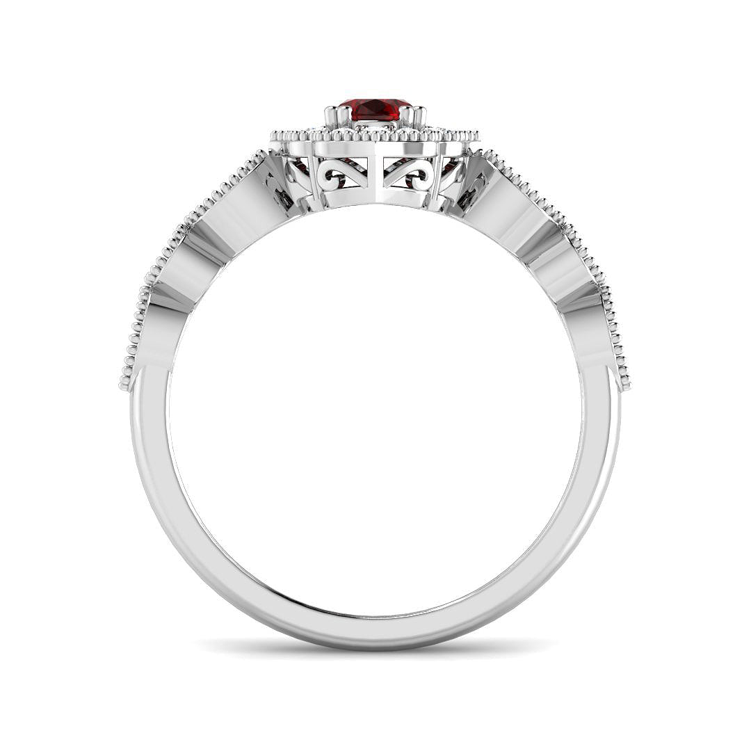 9ct White Gold 0.66ct Ruby Ring