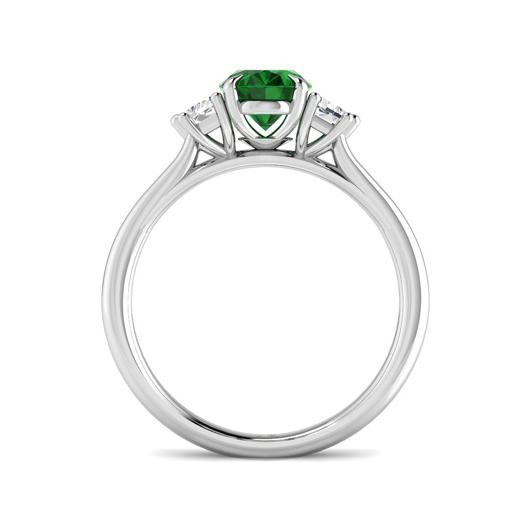 9ct White Gold 1.64ct Laboratory Grown Lab Columbian Emerald Ring