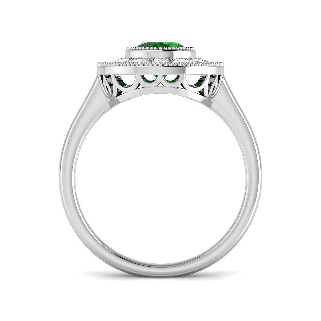 9ct White Gold 1.72ct Laboratory Grown Lab Columbian Emerald Ring