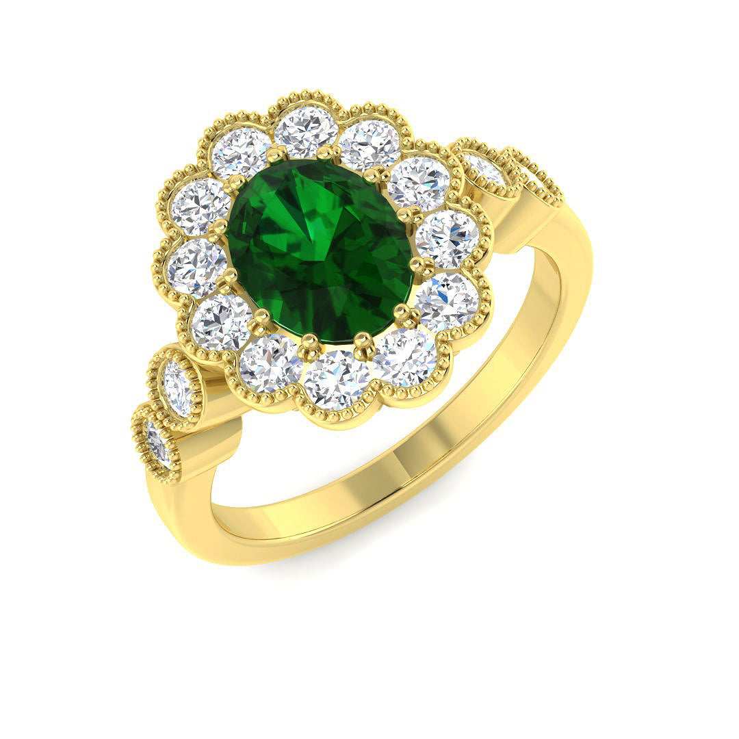 18ct Yellow Gold 2.14ct Emerald Ring