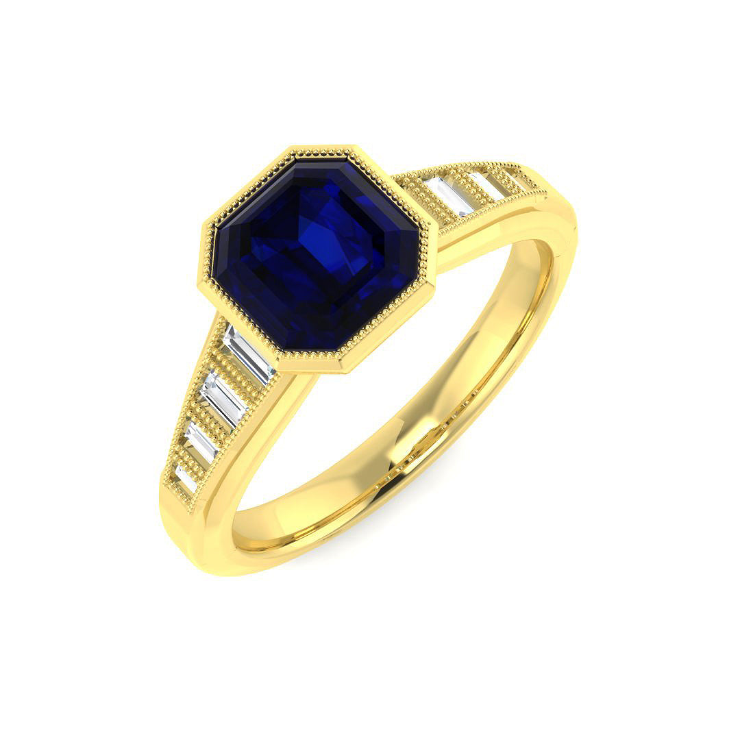 18ct Yellow Gold 1.53ct Blue Sapphire Ring