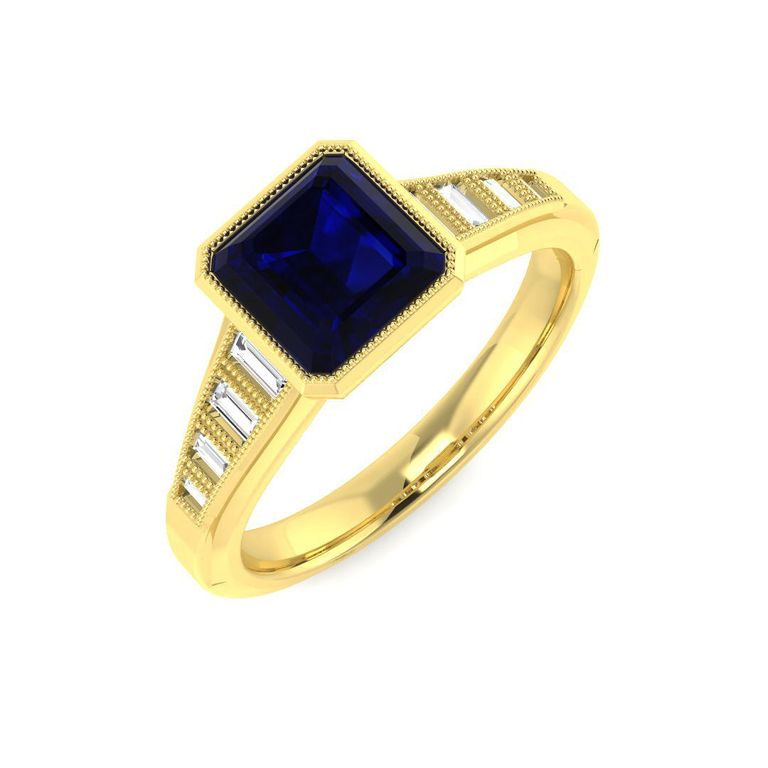 18ct Yellow Gold 1.43ct Blue Sapphire Ring
