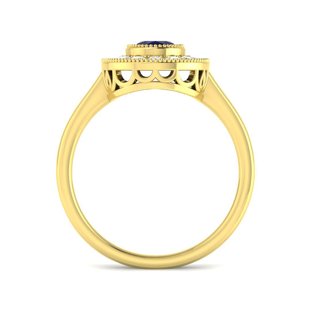 9ct Yellow Gold 1.23ct Blue Sapphire Ring