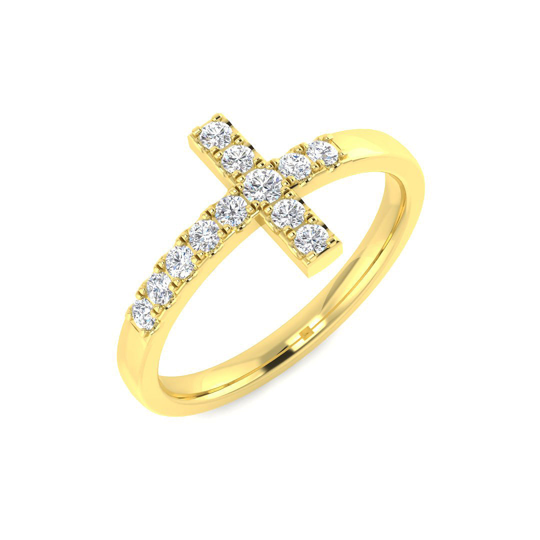 9ct Yellow Gold 0.25ct Laboratory Grown CVD Ring