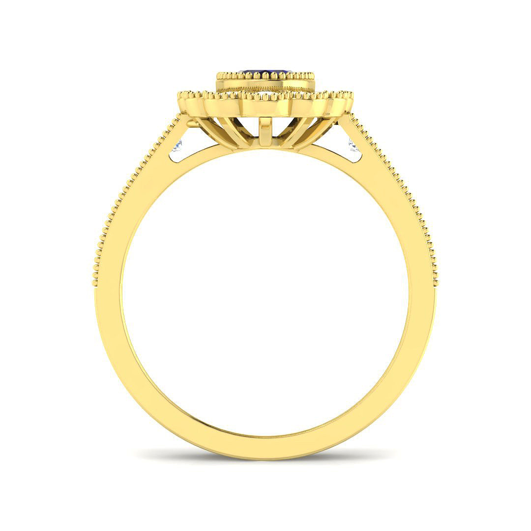 9ct Yellow Gold 1.71ct Blue Sapphire Ring