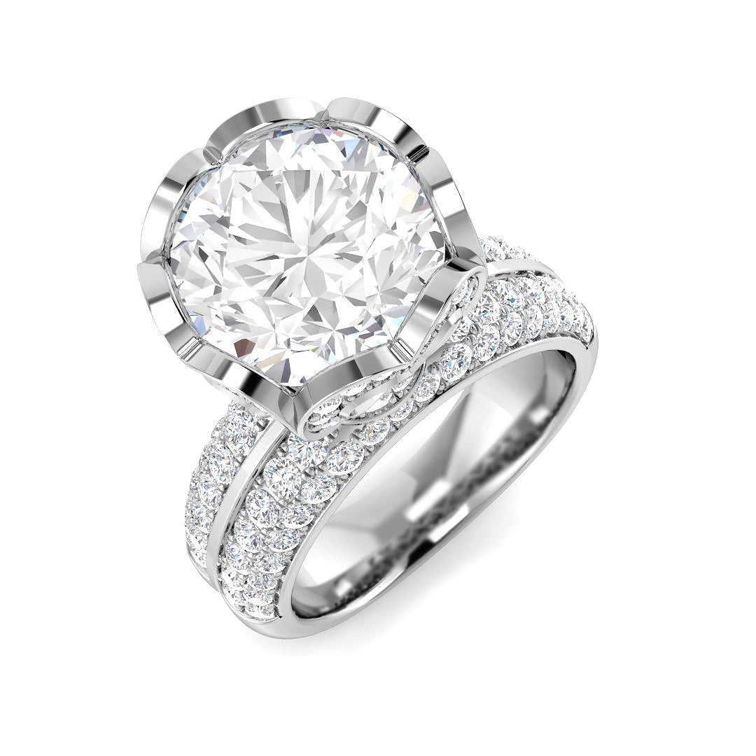 9ct White Gold 5.48ct E VS1 Laboratory Grown CVD Ring