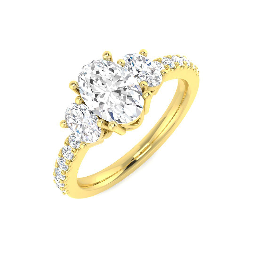 9ct Yellow Gold 1.74ct E VS2 Laboratory Grown CVD Ring