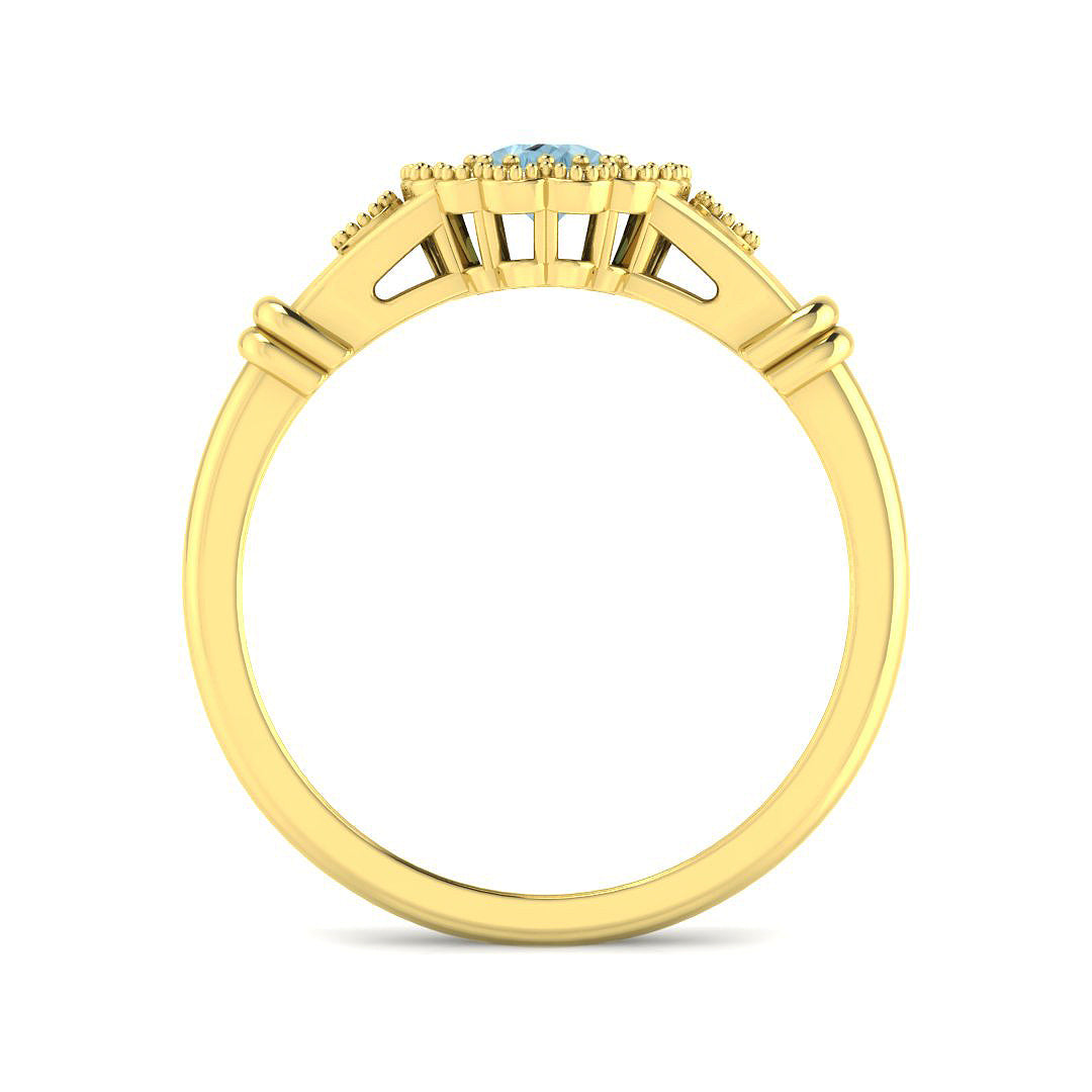 9ct Yellow Gold 0.55ct Aquamarine Ring