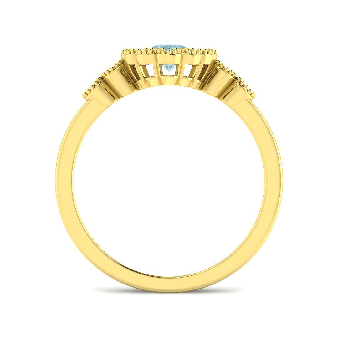 9ct Yellow Gold 0.63ct Aquamarine Ring
