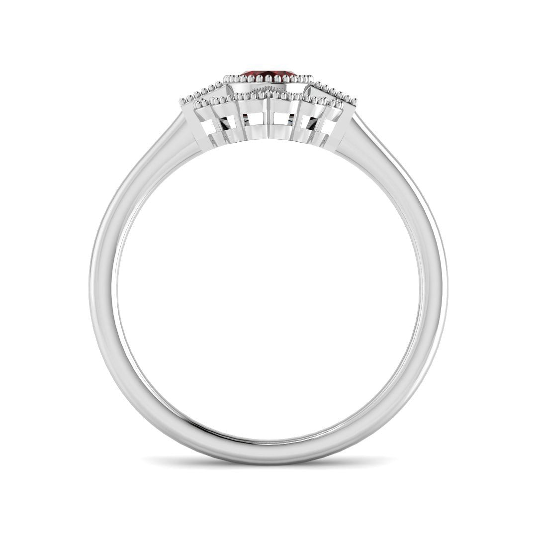 9ct White Gold 0.72ct Ruby Ring