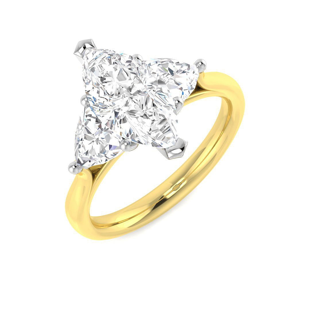 9ct Two-Tone Gold 2.39ct E VS2 Laboratory Grown CVD Ring
