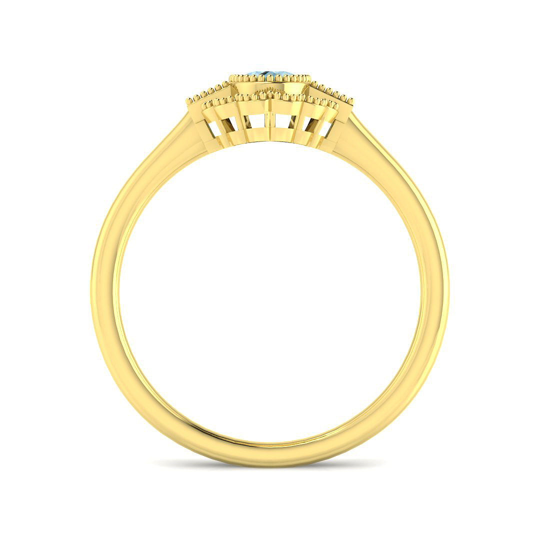 9ct Yellow Gold 0.62ct Aquamarine Ring