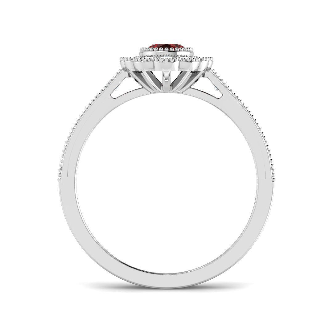 9ct White Gold 1.01ct Ruby Ring