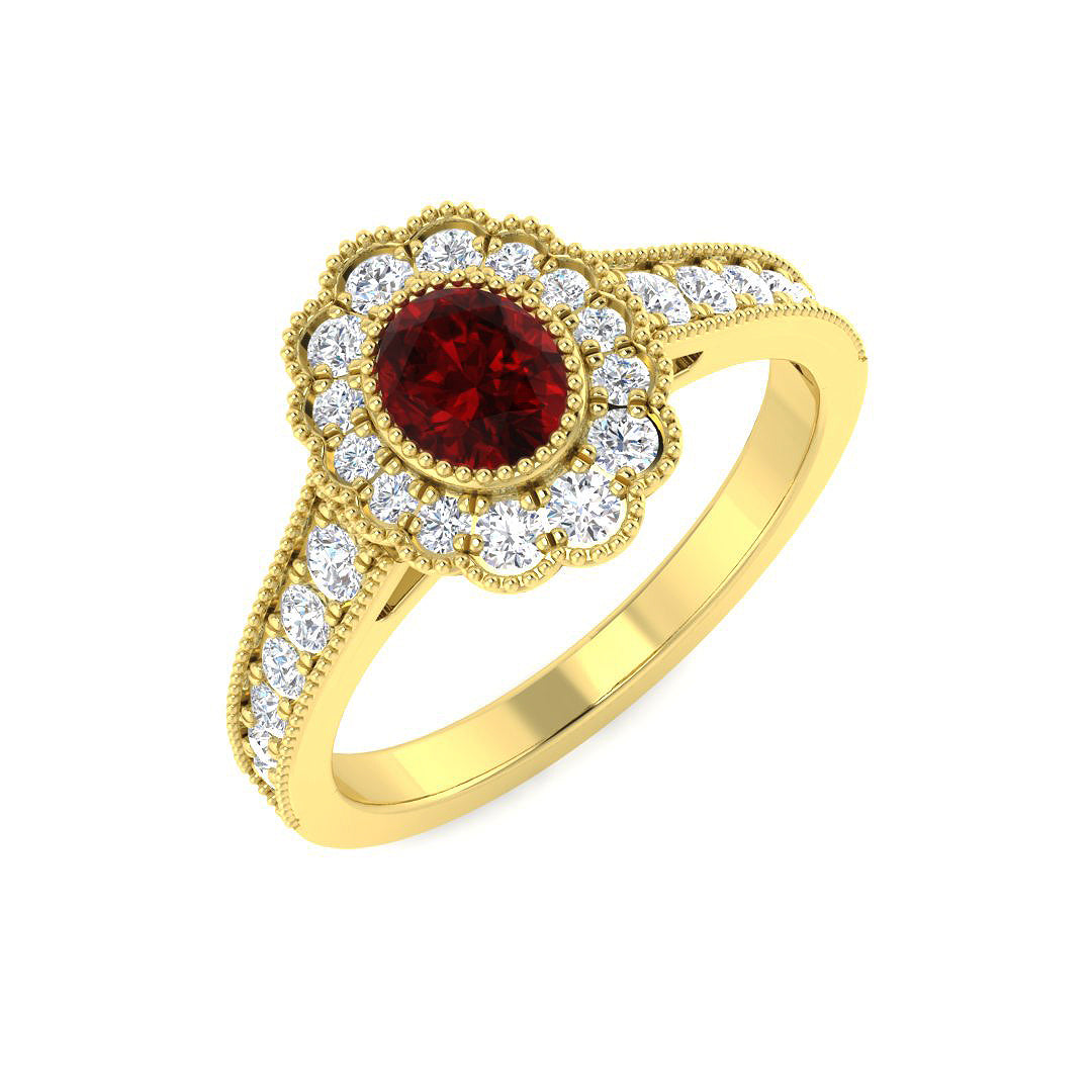 9ct Yellow Gold 1.01ct Ruby Ring