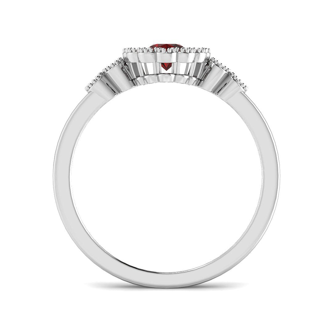 9ct White Gold 0.58ct Ruby Ring