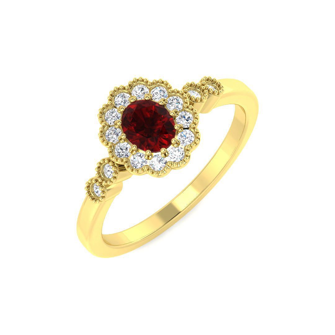 9ct Yellow Gold 0.58ct Ruby Ring