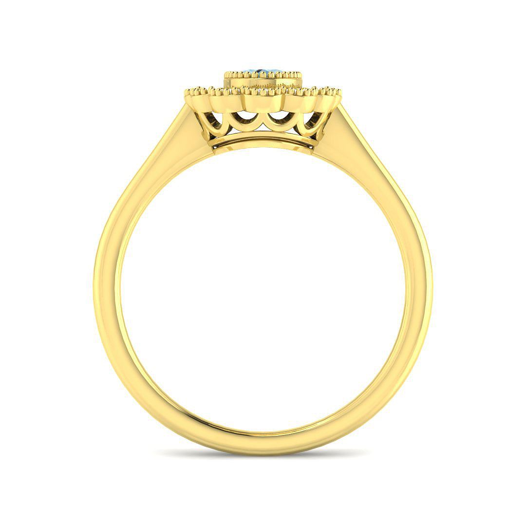 9ct Yellow Gold 0.67ct Aquamarine Ring