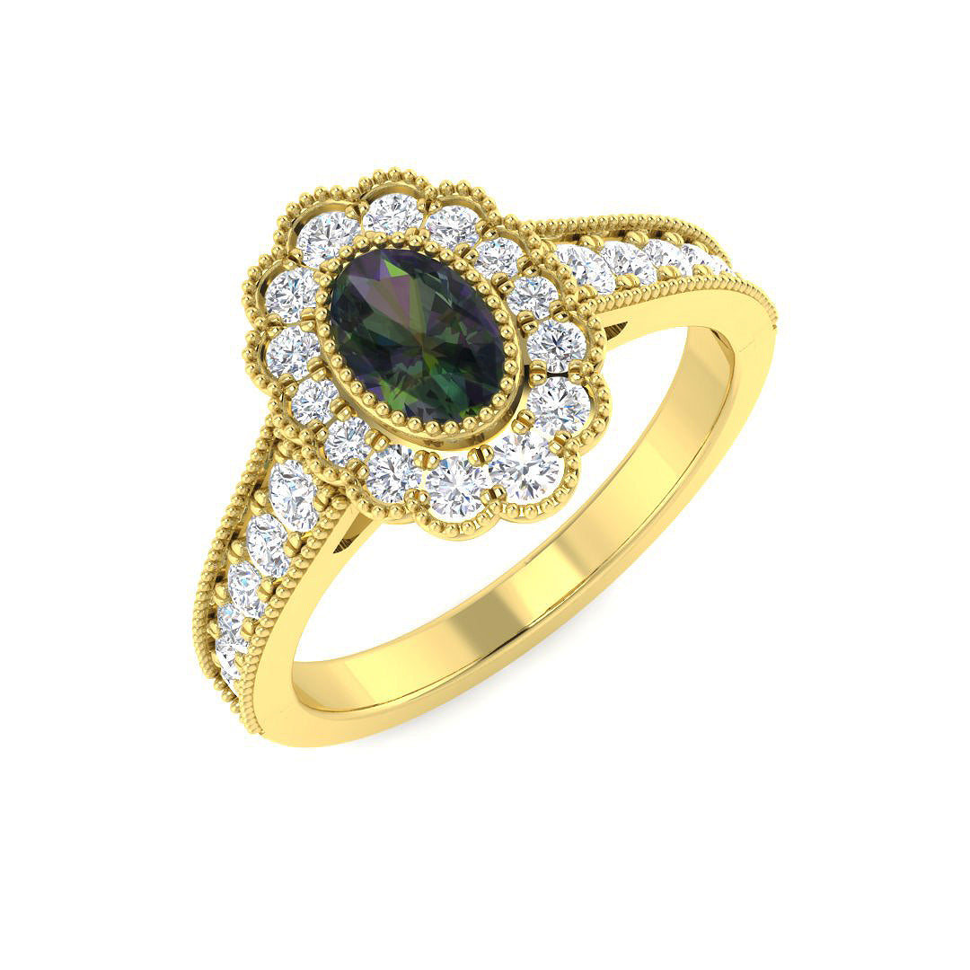 9ct Yellow Gold 1.04ct Teal Sapphire Ring
