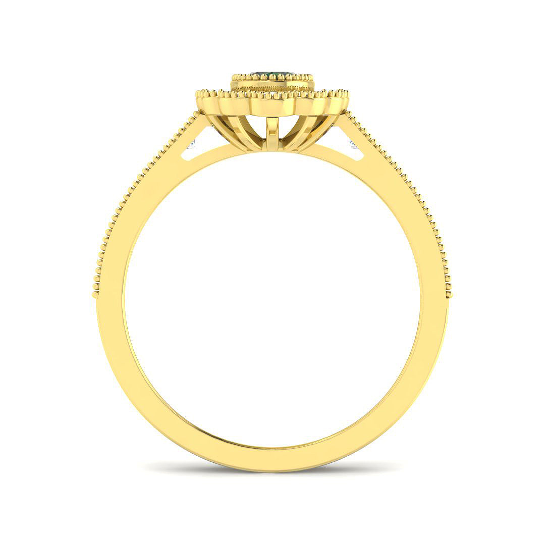 9ct Yellow Gold 1.04ct Teal Sapphire Ring