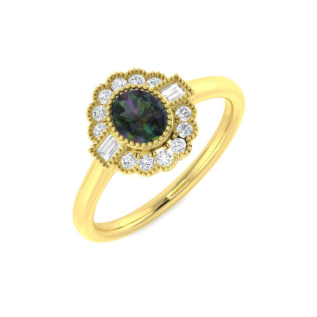 9ct Yellow Gold 0.76ct Teal Sapphire Ring