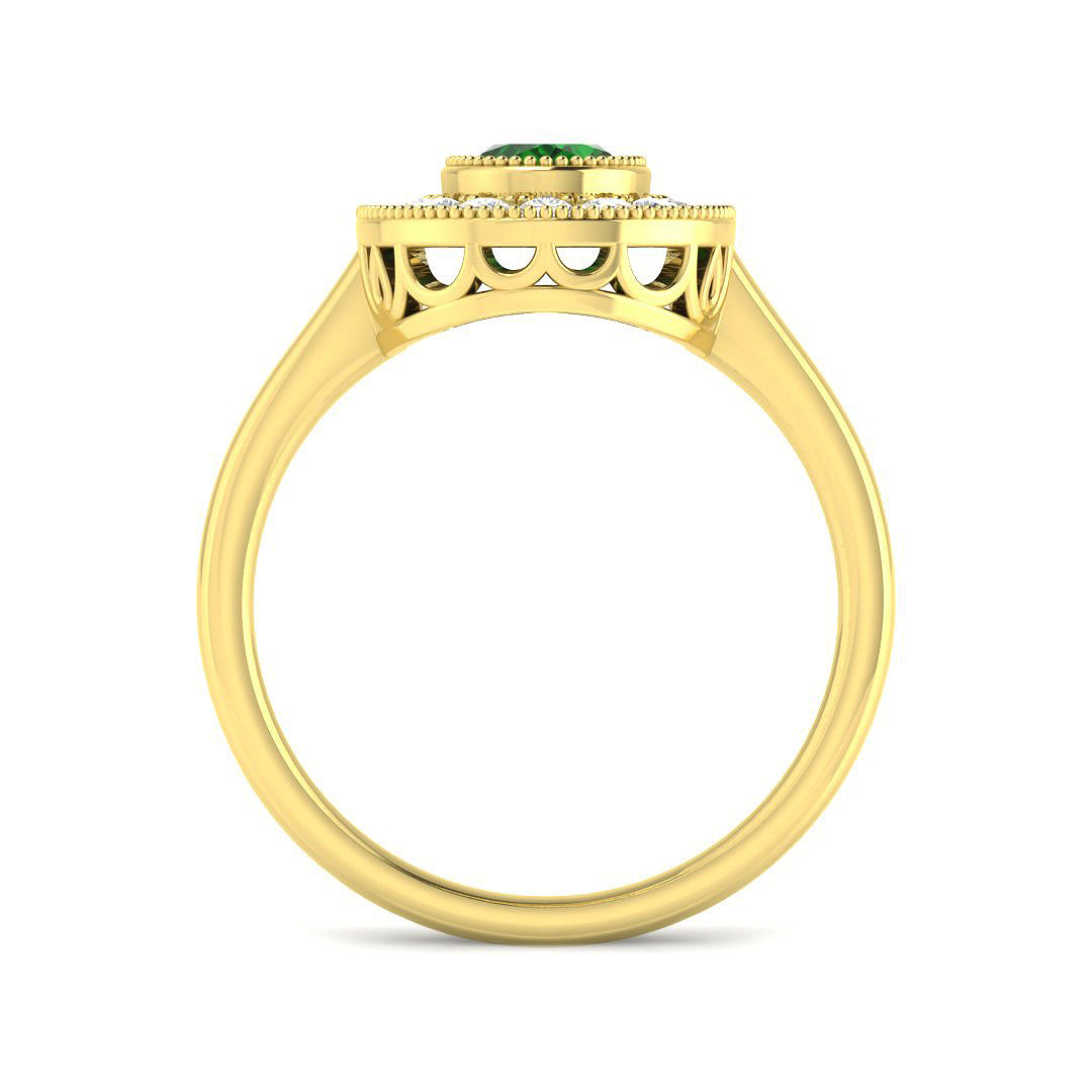 9ct Yellow Gold 1.06ct Emerald Ring