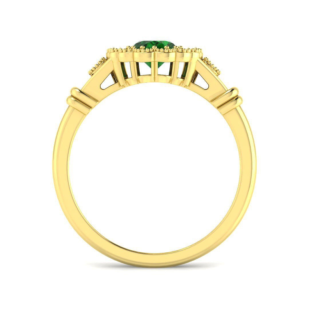 9ct Yellow Gold 1.03ct Emerald Ring