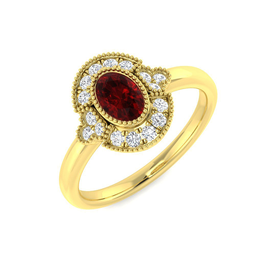 9ct Yellow Gold 0.69ct Ruby Ring