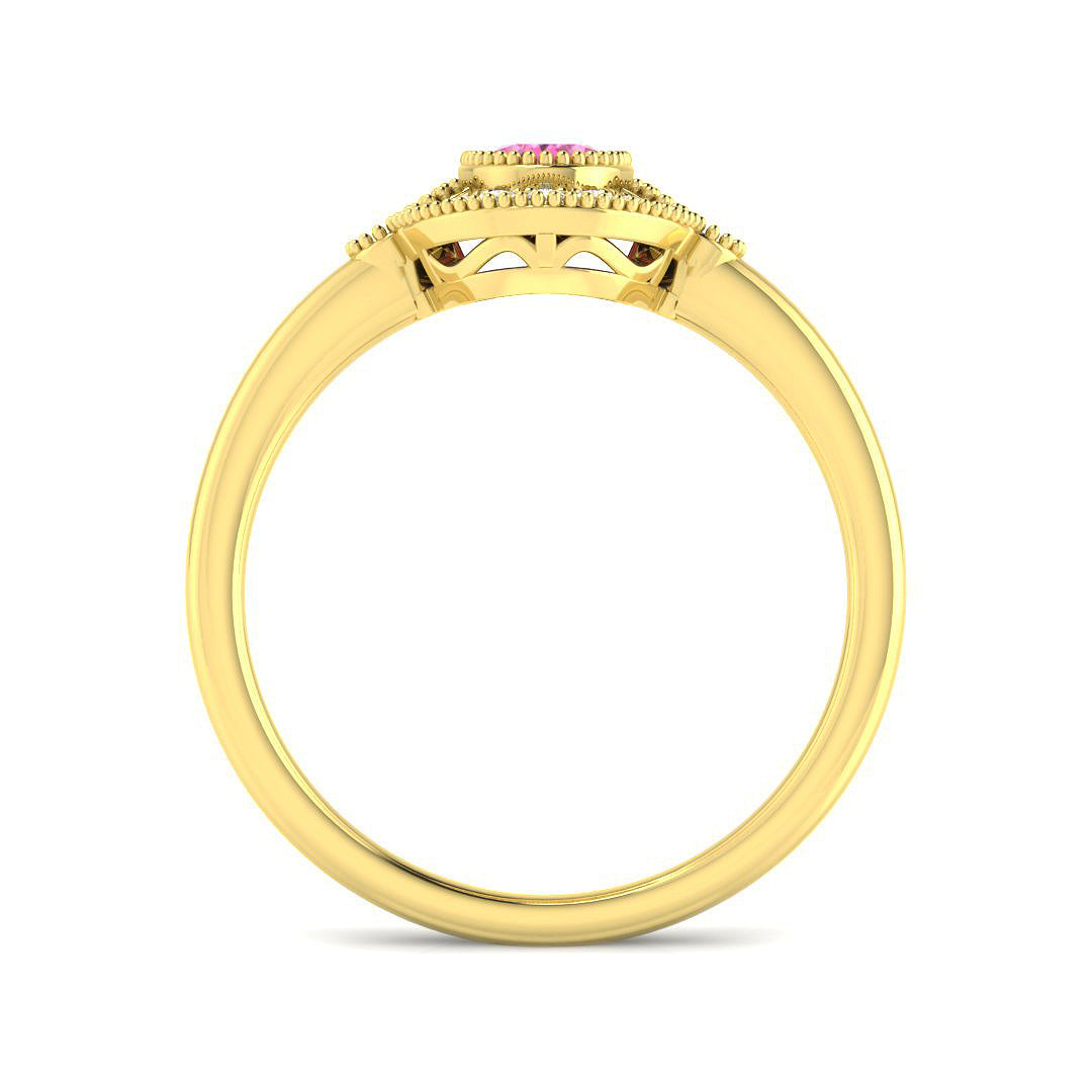 9ct Yellow Gold 0.84ct Pink Sapphire Ring