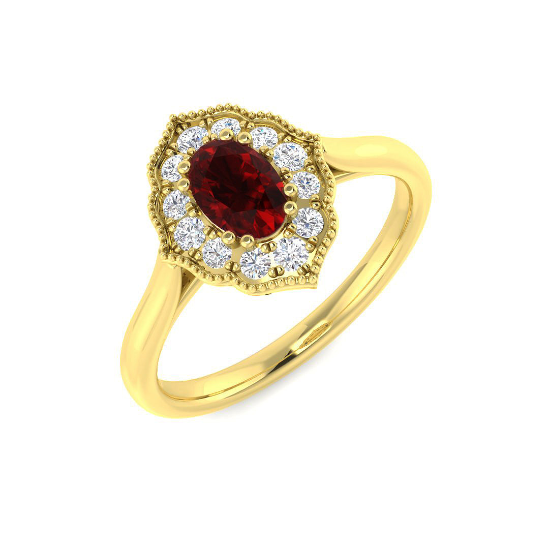 9ct Yellow Gold 0.97ct Ruby Ring