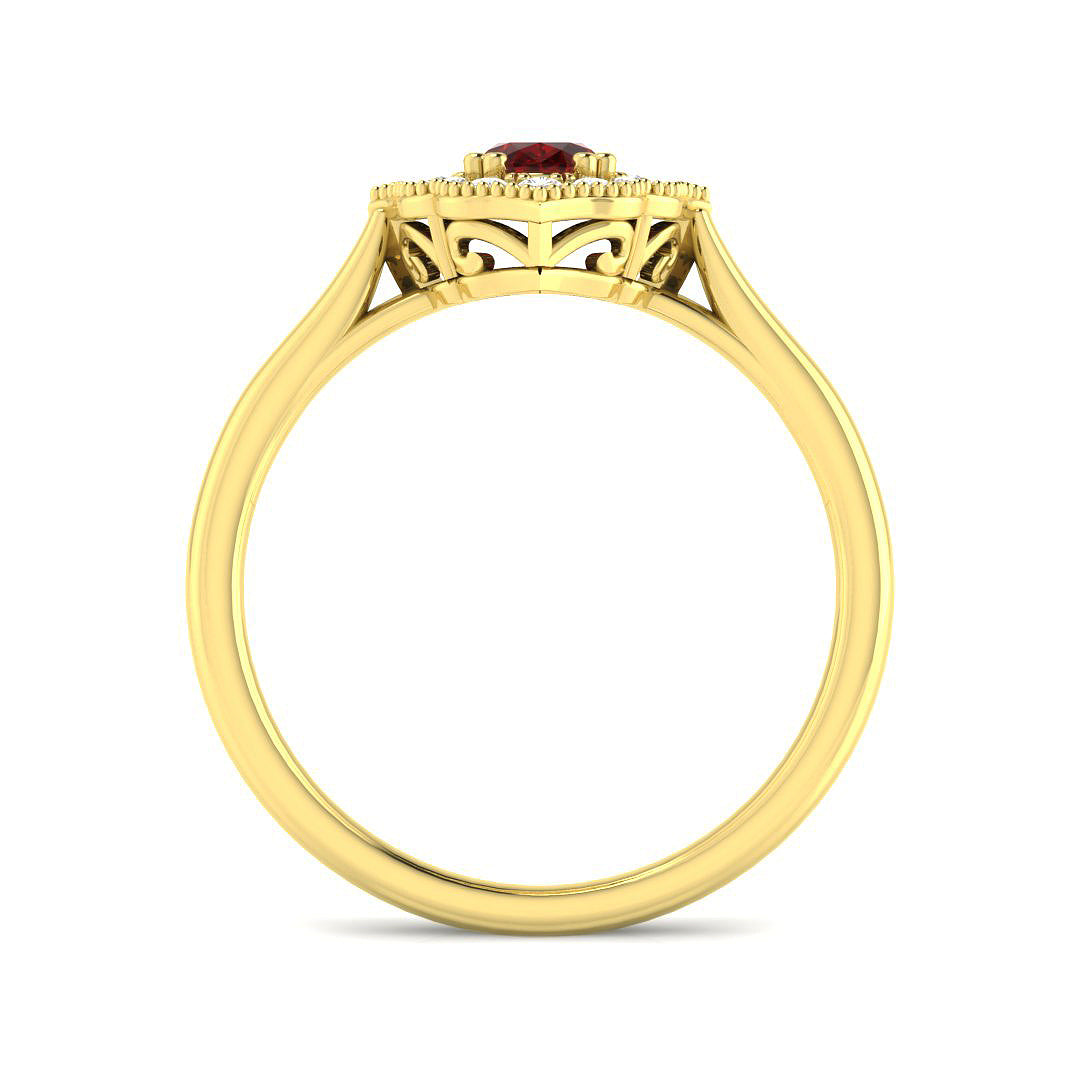 9ct Yellow Gold 0.97ct Ruby Ring