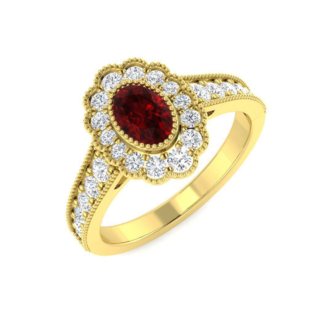 9ct Yellow Gold 1.23ct Ruby Ring