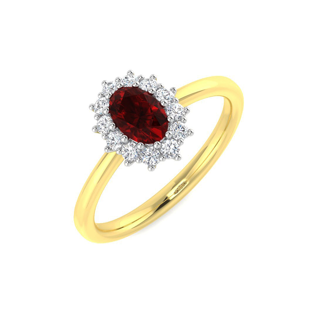 9ct Yellow Gold 0.71ct Ruby Ring