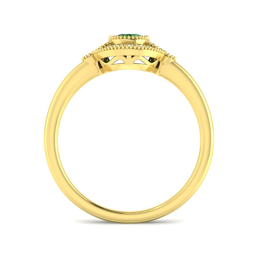 9ct Yellow Gold 0.59ct Emerald Ring