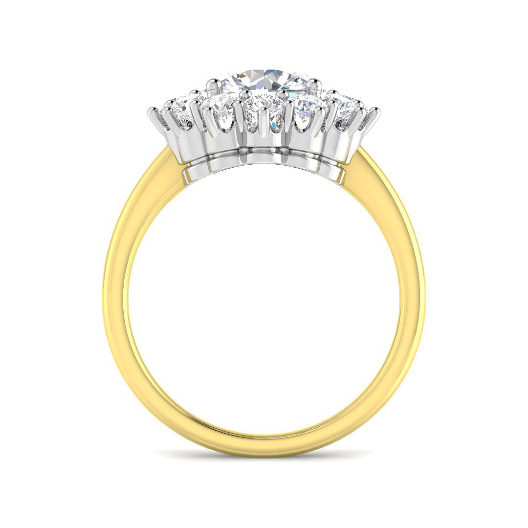 9ct Two-Tone Gold 2.87ct E VVS2 Laboratory Grown Cvd Old Cut Ring