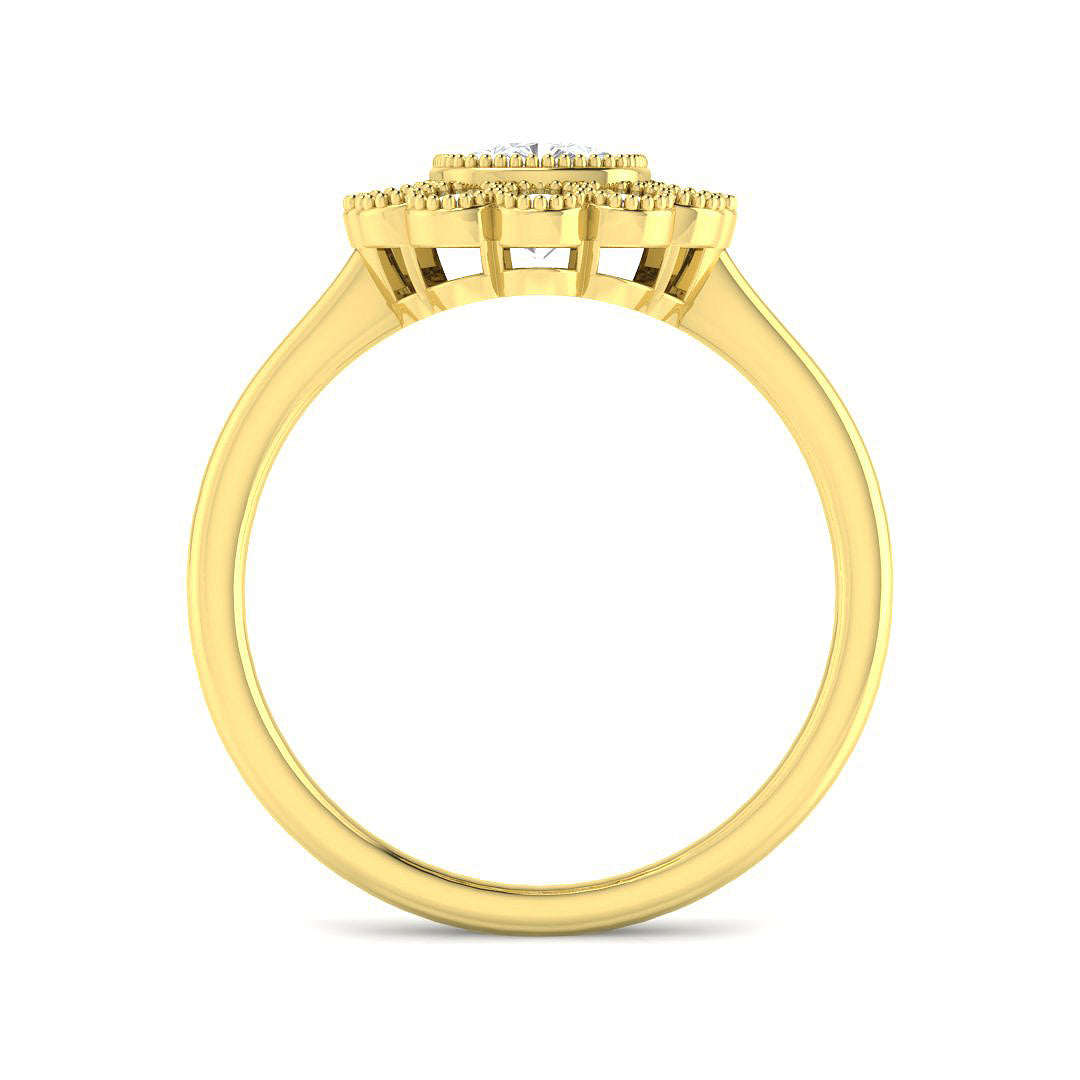 9ct Yellow Gold 1.42ct E VVS2 Laboratory Grown Cvd Old Cut Ring