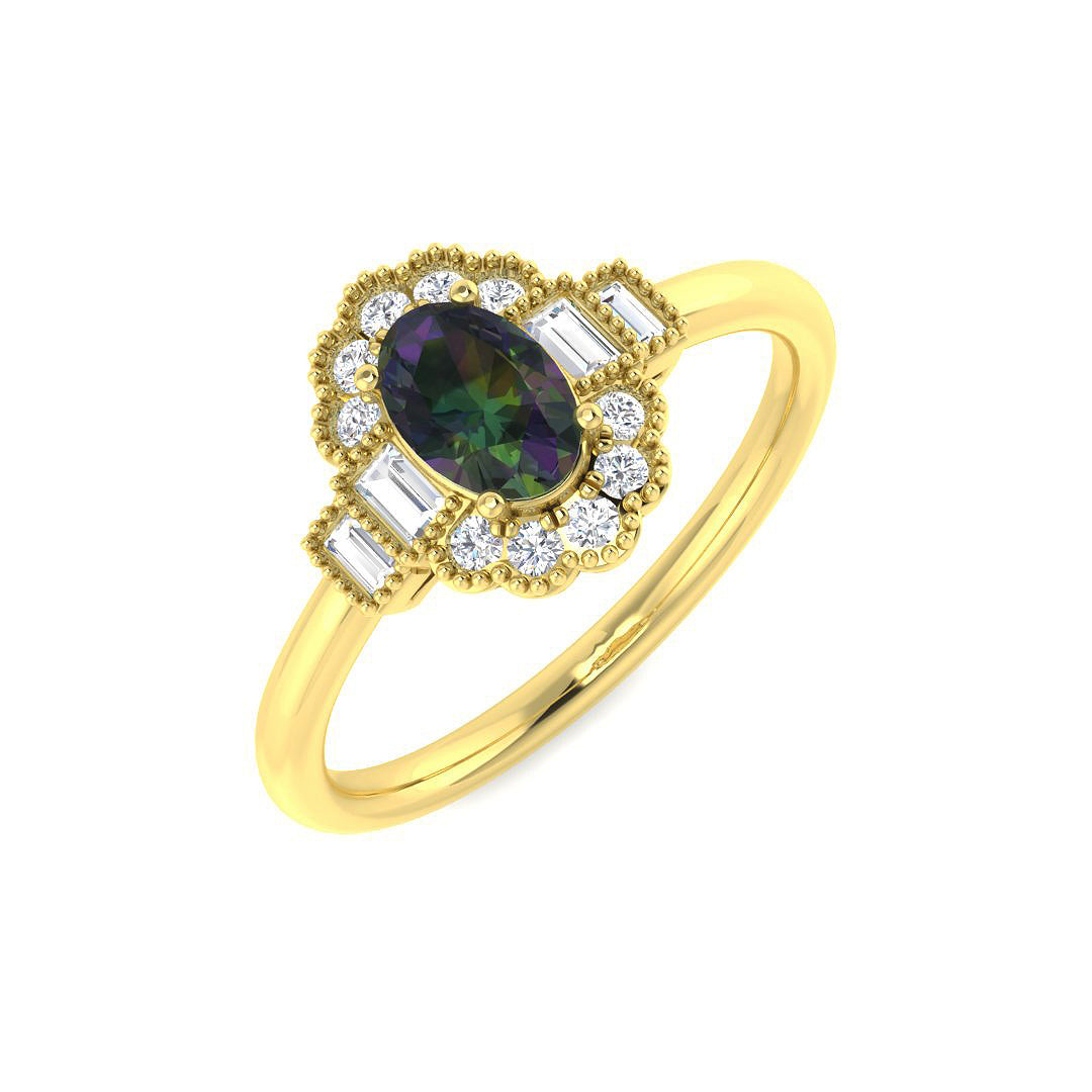 9ct Yellow Gold 0.77ct Teal Sapphire Ring