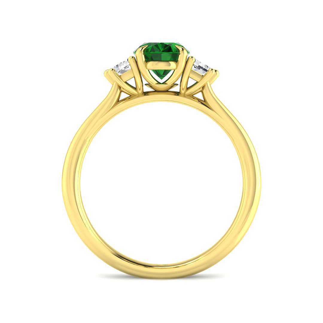 9ct Two-Tone Gold 1.64ct Laboratory Grown Lab Columbian Emerald Ring