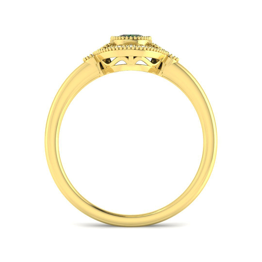 9ct Yellow Gold 0.88ct Teal Sapphire Ring