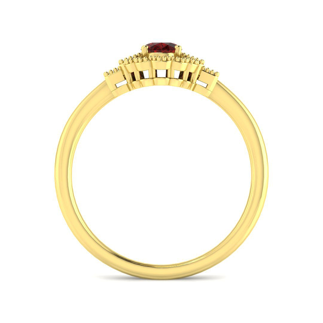 9ct Yellow Gold 1.05ct Ruby Ring