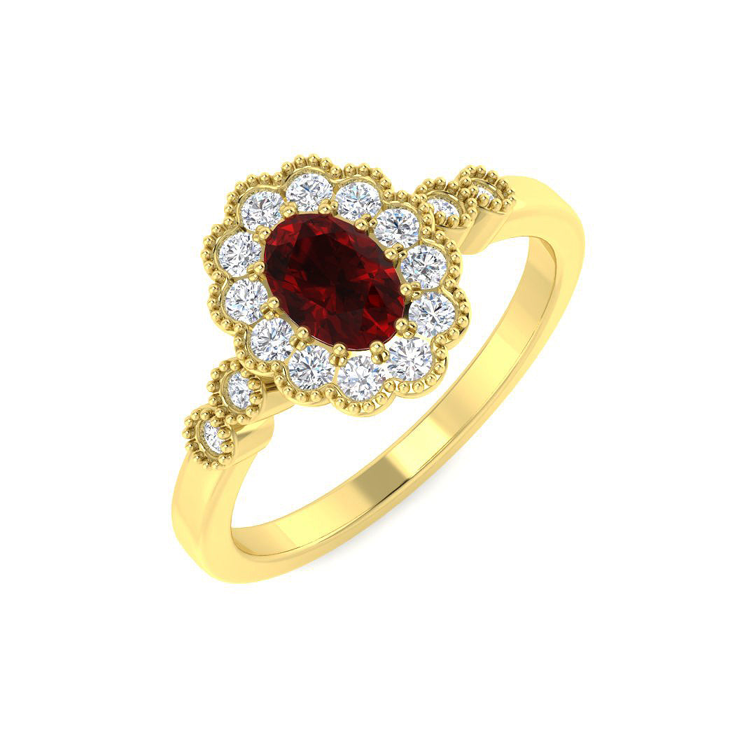 9ct Yellow Gold 0.86ct Ruby Ring