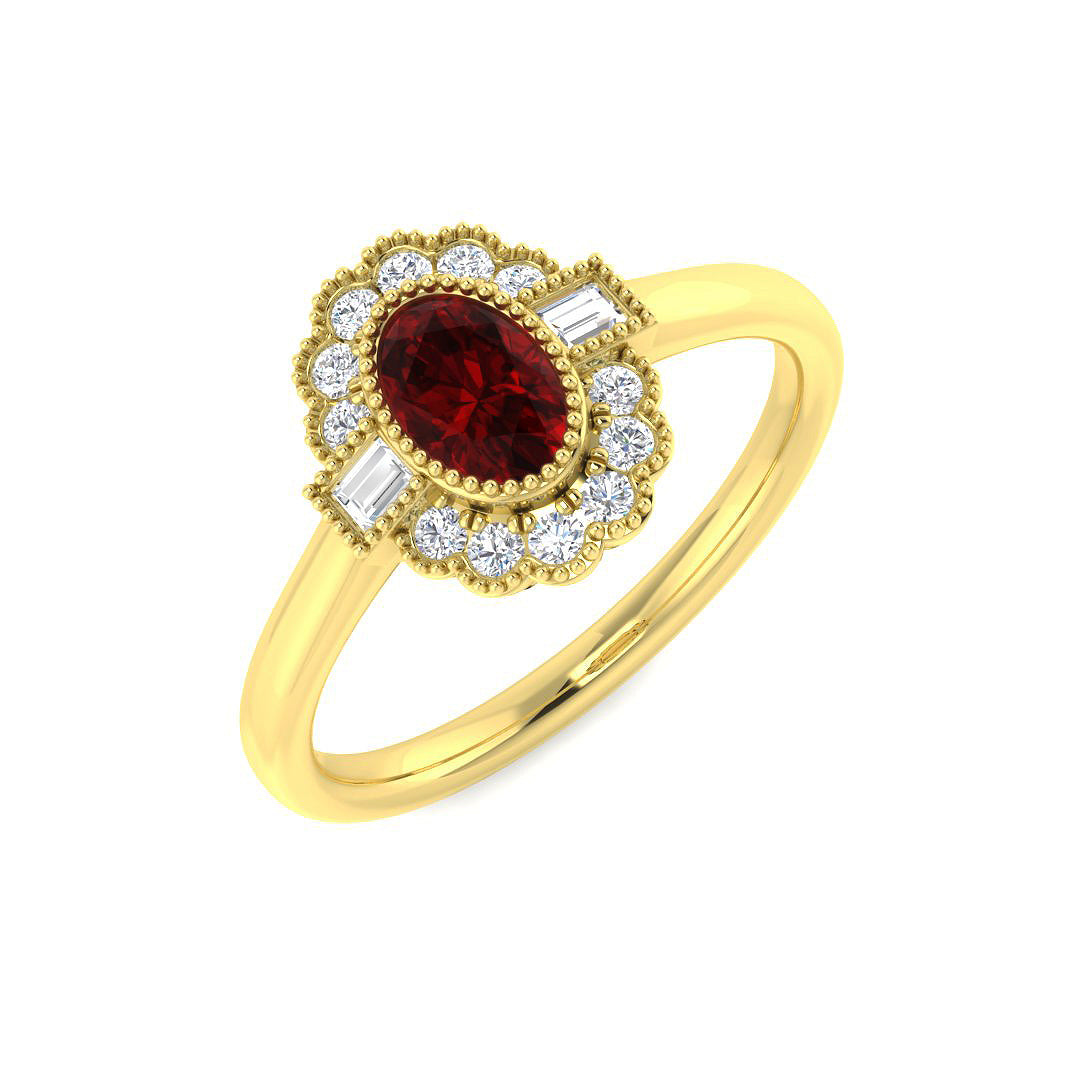 9ct Yellow Gold 0.80ct Ruby Ring