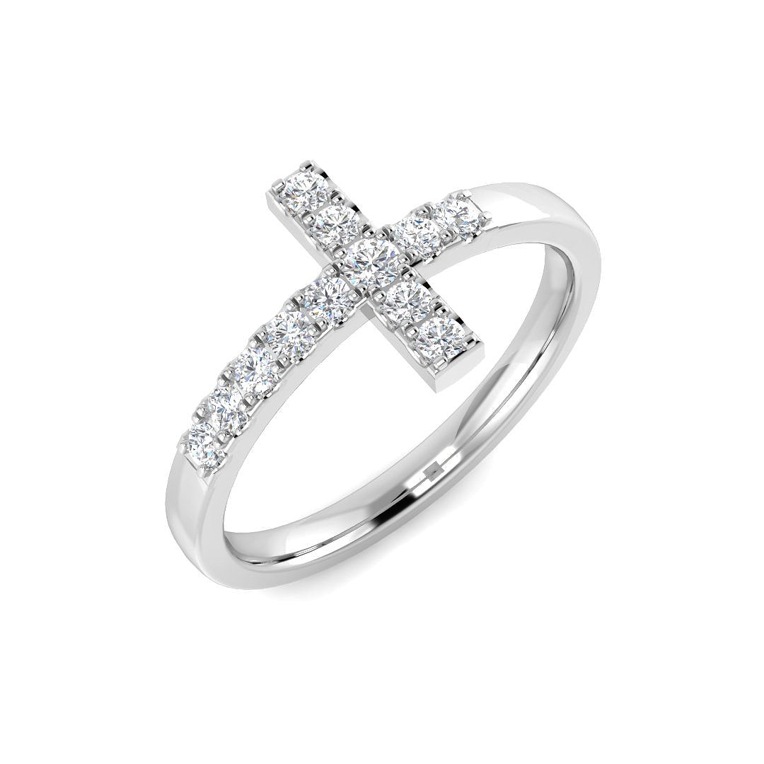 9ct White Gold 0.25ct Laboratory Grown CVD Ring
