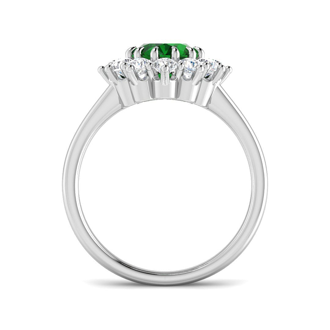 9ct White Gold 2.50ct Laboratory Grown Lab Columbian Emerald Ring