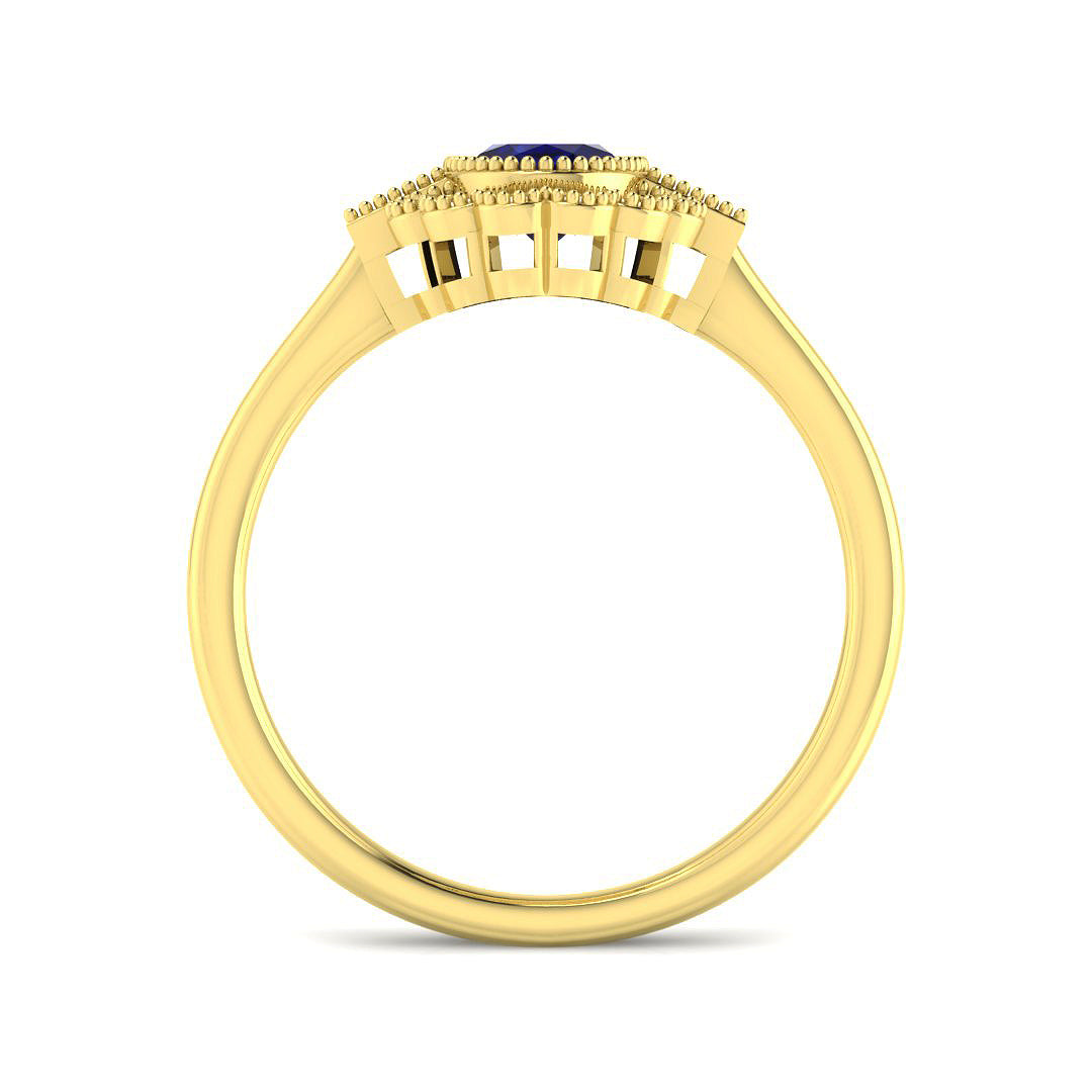 9ct Yellow Gold 1.33ct Blue Sapphire Ring