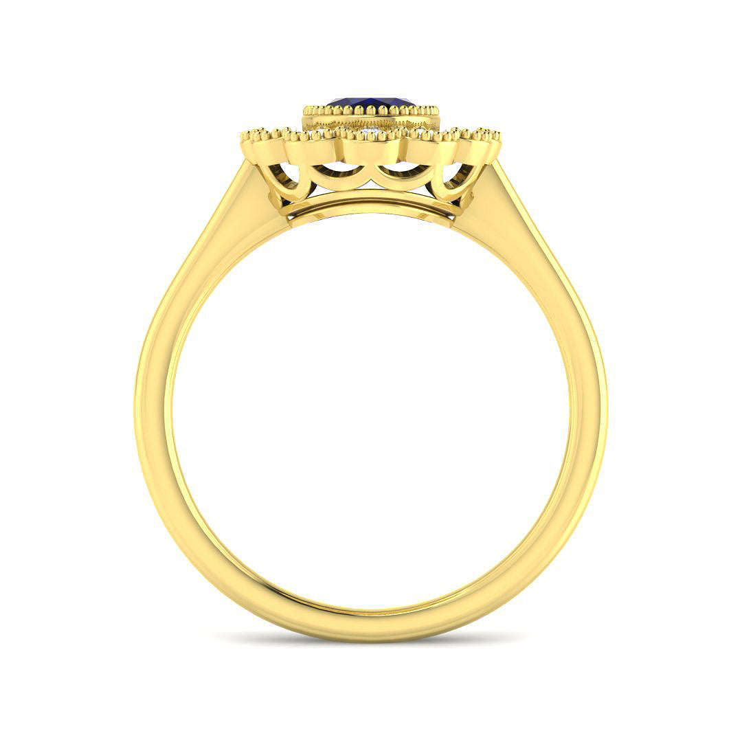 9ct Yellow Gold 1.65ct Blue Sapphire Ring