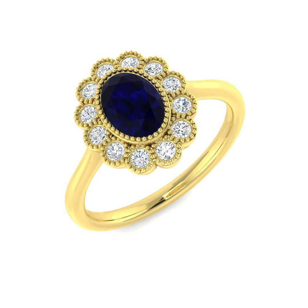 9ct Yellow Gold 1.45ct Blue Sapphire Ring