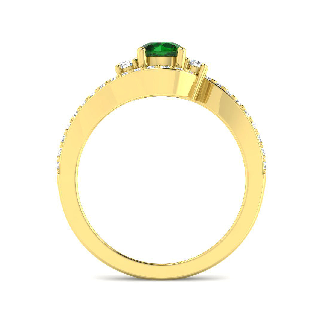 9ct Yellow Gold 0.77ct Emerald Ring