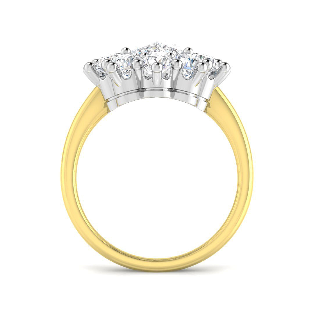 9ct Yellow Gold 4.92ct F VS1 Laboratory Grown Cvd Old Cut Ring